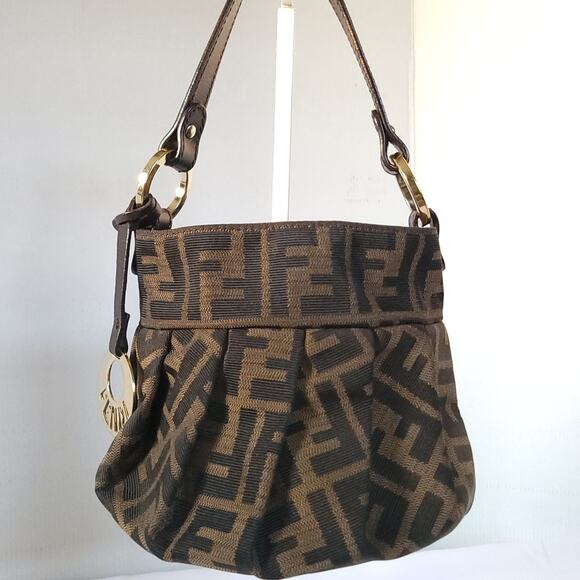 LIKE NEW FENDI Zucca Canvas mini Hand Bag - Picture 1 of 12